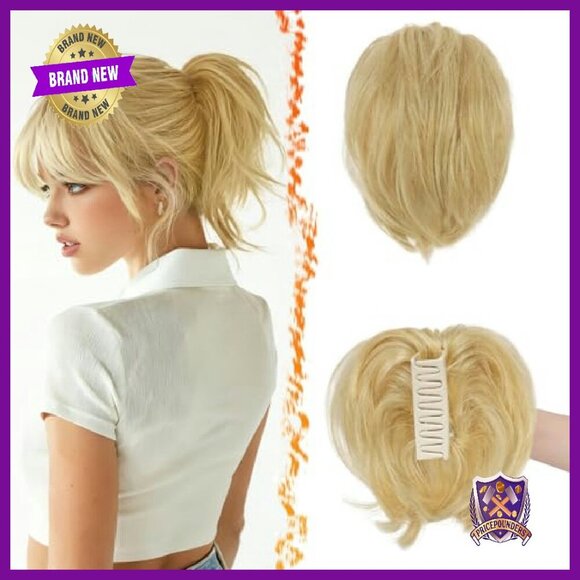 Real Human Hair Claw Clip Ponytail Extension 8 Inch Bendable Wires main image 4
